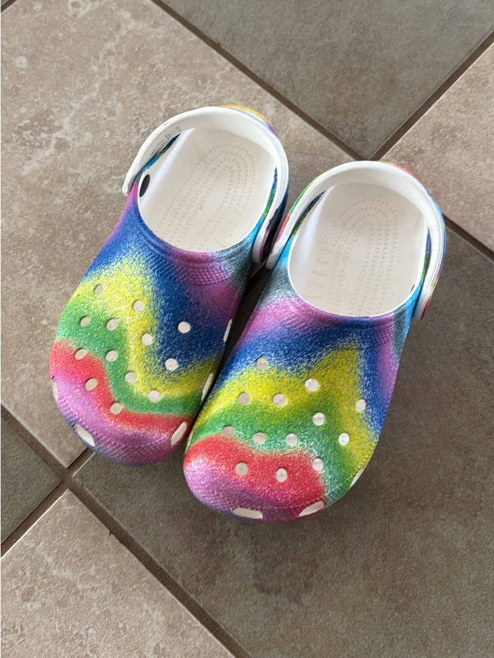 Rainbow crocs